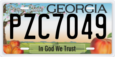 GA license plate PZC7049