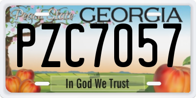 GA license plate PZC7057
