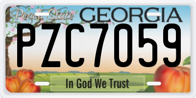 GA license plate PZC7059
