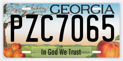 GA license plate PZC7065