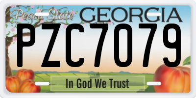 GA license plate PZC7079