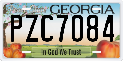 GA license plate PZC7084