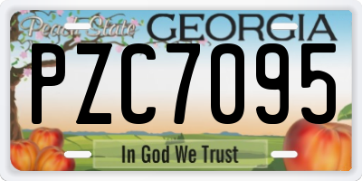 GA license plate PZC7095