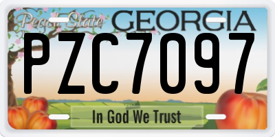 GA license plate PZC7097