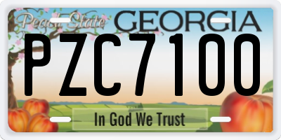 GA license plate PZC7100