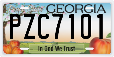 GA license plate PZC7101