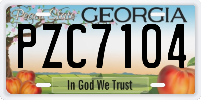 GA license plate PZC7104