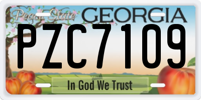 GA license plate PZC7109