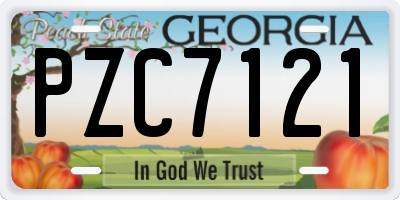 GA license plate PZC7121