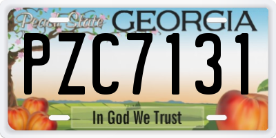GA license plate PZC7131