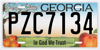 GA license plate PZC7134