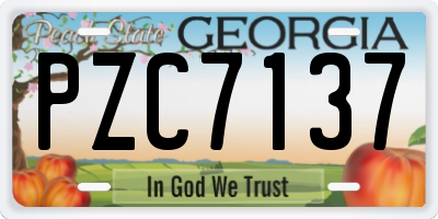 GA license plate PZC7137