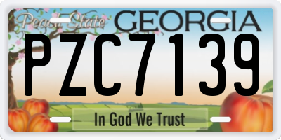 GA license plate PZC7139