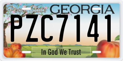 GA license plate PZC7141