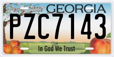 GA license plate PZC7143
