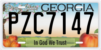 GA license plate PZC7147