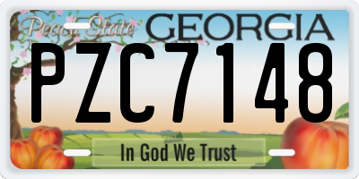 GA license plate PZC7148