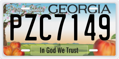 GA license plate PZC7149