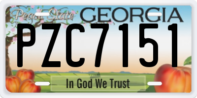 GA license plate PZC7151
