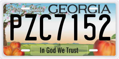 GA license plate PZC7152