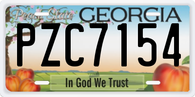 GA license plate PZC7154