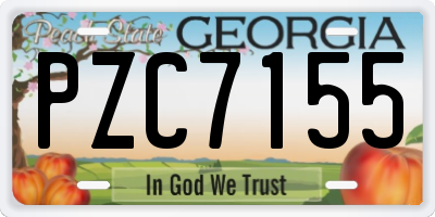 GA license plate PZC7155