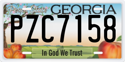 GA license plate PZC7158