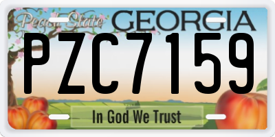 GA license plate PZC7159
