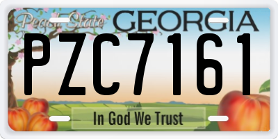 GA license plate PZC7161