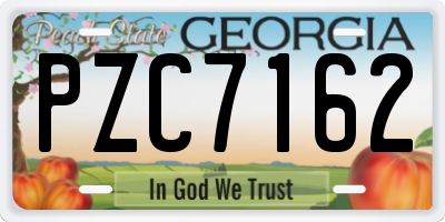 GA license plate PZC7162