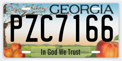 GA license plate PZC7166
