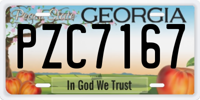 GA license plate PZC7167