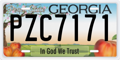 GA license plate PZC7171