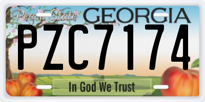 GA license plate PZC7174