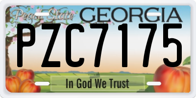 GA license plate PZC7175