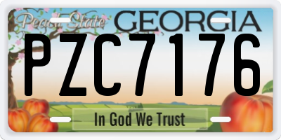 GA license plate PZC7176