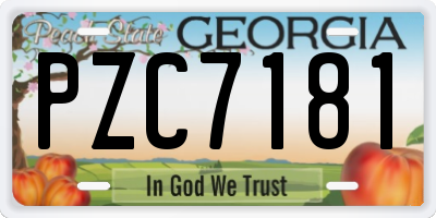 GA license plate PZC7181