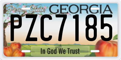 GA license plate PZC7185