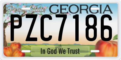 GA license plate PZC7186