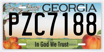 GA license plate PZC7188