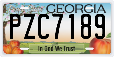 GA license plate PZC7189