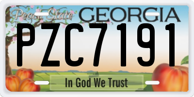 GA license plate PZC7191