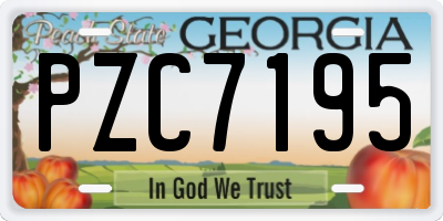 GA license plate PZC7195