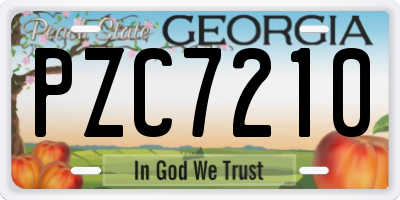 GA license plate PZC7210