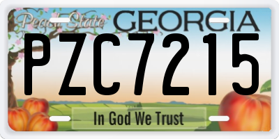 GA license plate PZC7215
