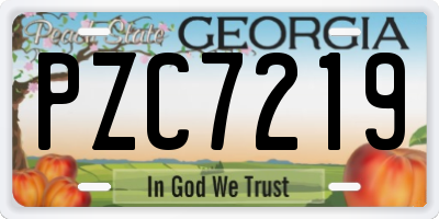 GA license plate PZC7219