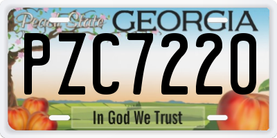 GA license plate PZC7220