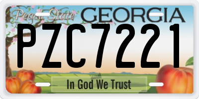 GA license plate PZC7221