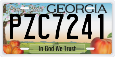 GA license plate PZC7241