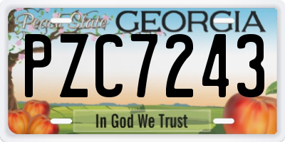 GA license plate PZC7243